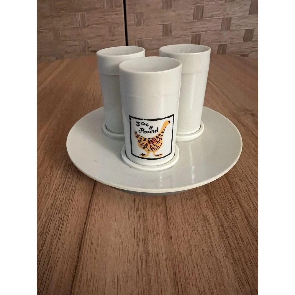 Loma Industries Salt & Pepper Shakers‎ Toothpick Holder Tray Set Mid-Century Vtg